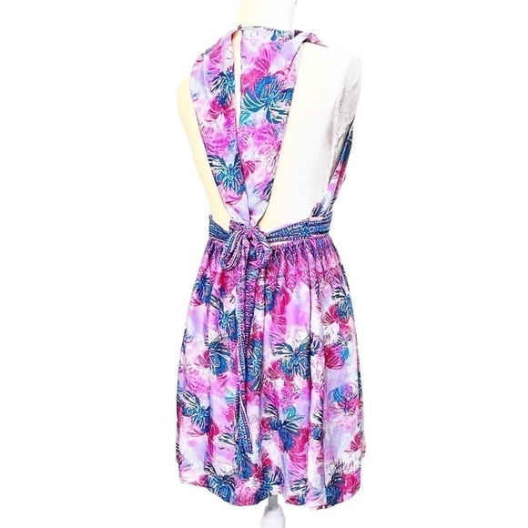 Free People Daydreamin’ Dress Large Butterflies Pink Blue Festival New w/o Tags - Picture 4 of 9